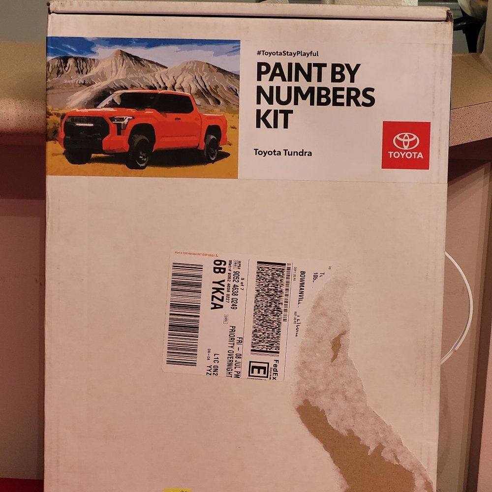 EXTREMELY RARE, 1 OF 100, 2022 TOYOTA TUNDRA PAINT BY NUMBERS KIT, SEALED!!!